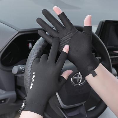 Sonnenschutzhandschuhe Anti-UV Outdoor-Linie Herren Finger Eisseide Kurz Dünn