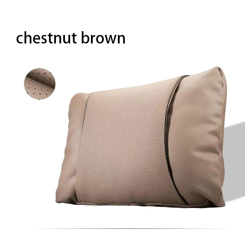 1/2PCS New Car Seats with Nappa Leather Headrests, Breathable Waist Cushions, Neck Pillows, and General Motors Neck Pillows