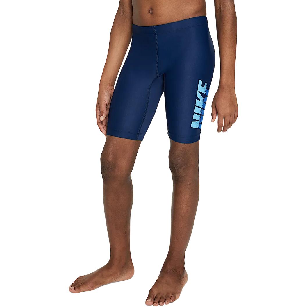 

Детские плавательные шорты Nike с логотипом и надписью, облегающие, детская плавательная одежда, темно-синий, королевский синий, университетский синий, HV9926-410 XS