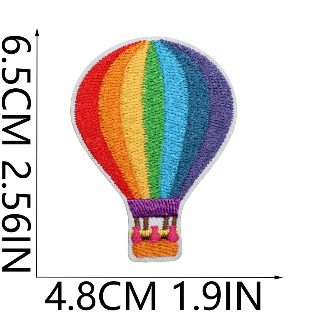 Cute Little Ship Embroidery Cloth Sticker Hot Air Balloon Patch Sticker Children'S Clothing Embellishment Traffic Lights Car Computer Embroidery Label