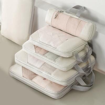 5Pcs Compressible Storage Bag with Handle Lightweight Suitcase Portable Luggage Storage Bag Outdoor Hiking Camping Picnic Bag