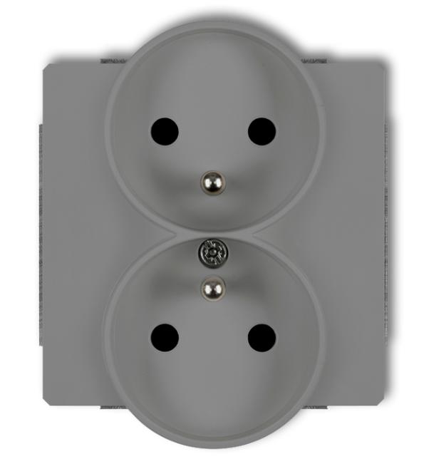 Deco Double Socket for Z/U Frame Matte Gray 27Dgpr-2Zp