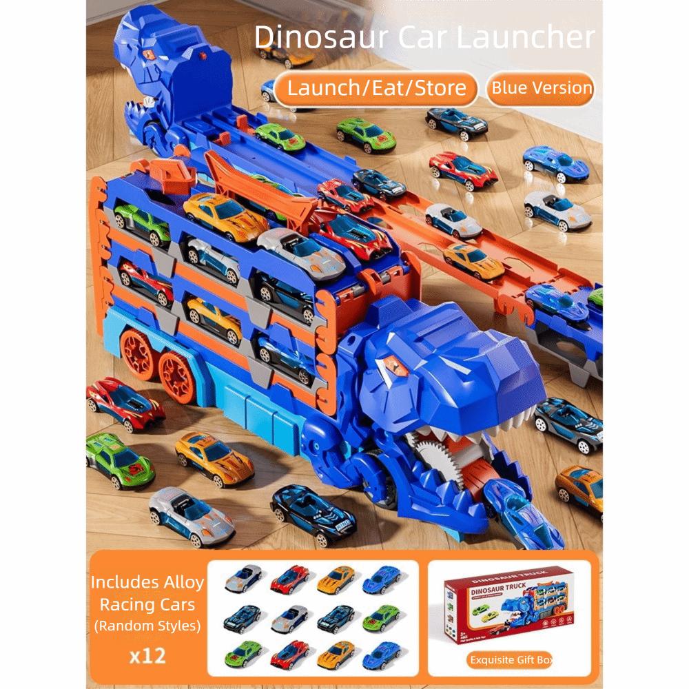 Foldable Track Dinosaur Foldable Truck Toy Transforming Molded Racing Cars Dinosaur Transport Truck Toys Metal Mini Cars