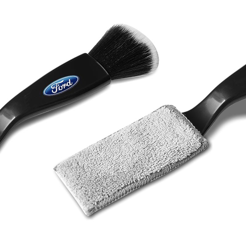 Car Clean Double Head Brush Car Brushes Detailing Interior Soft Detailing Brush Car Interior Accessories For Ford Fiesta MK4 MK5 MK6 MK7