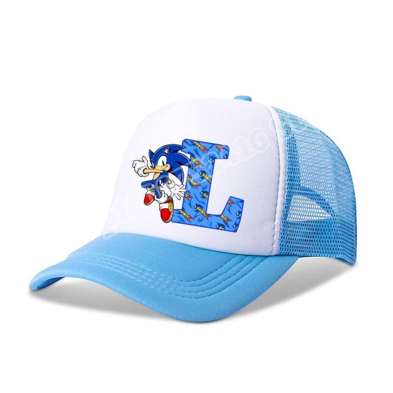 Child Baseball Caps Sonics Anime Letter A-Z Print Sun Hats Boys Girls Summer Casual Hat Child Adult Adjustable Peaked Cap Gifts