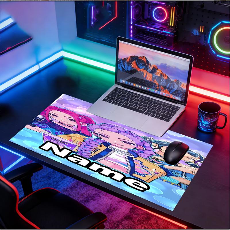 Tappetino per Mouse Personalizzato con Nome e Motivo Cacciatori di Demoni KPop, Tappetino da Scrivania per Laptop PC, Tappetino Decorativo per Scrivania per Casa, Tappetino per Tastiera, Regalo