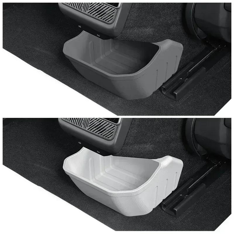 Rear Seat Storage Box Below For Tesla Model 3 Highland 2024 The Rear Air Outlet Storage Box Rear Seat Organizer Tray Accessories