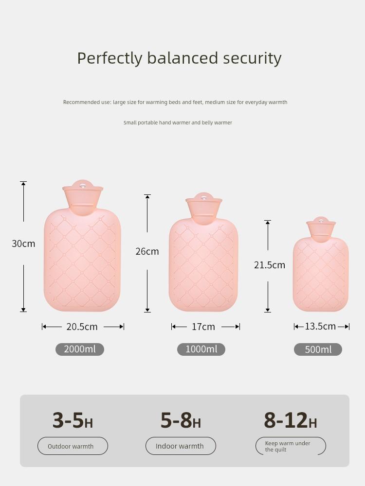 Hot Water Bottle for Warming, Plush Hot Water Bag for Stomach, Bed, and Hand Warming, Explosion-Proof, Suitable for Female Students and Menstrual