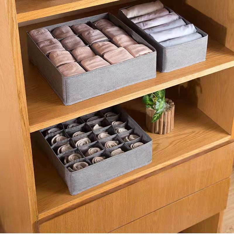 7/24 Grid Separated Compartment Sock Underwear Organizer Non-Woven Fabric Drawer Divider for Wardrobe Bedroom Home Storage