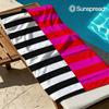 Bicoloured Stripes Pink Black Quick Drying Bath Towel Microfiber Beach Towel Light Weight Swimming Camping Yoga Beach Out
