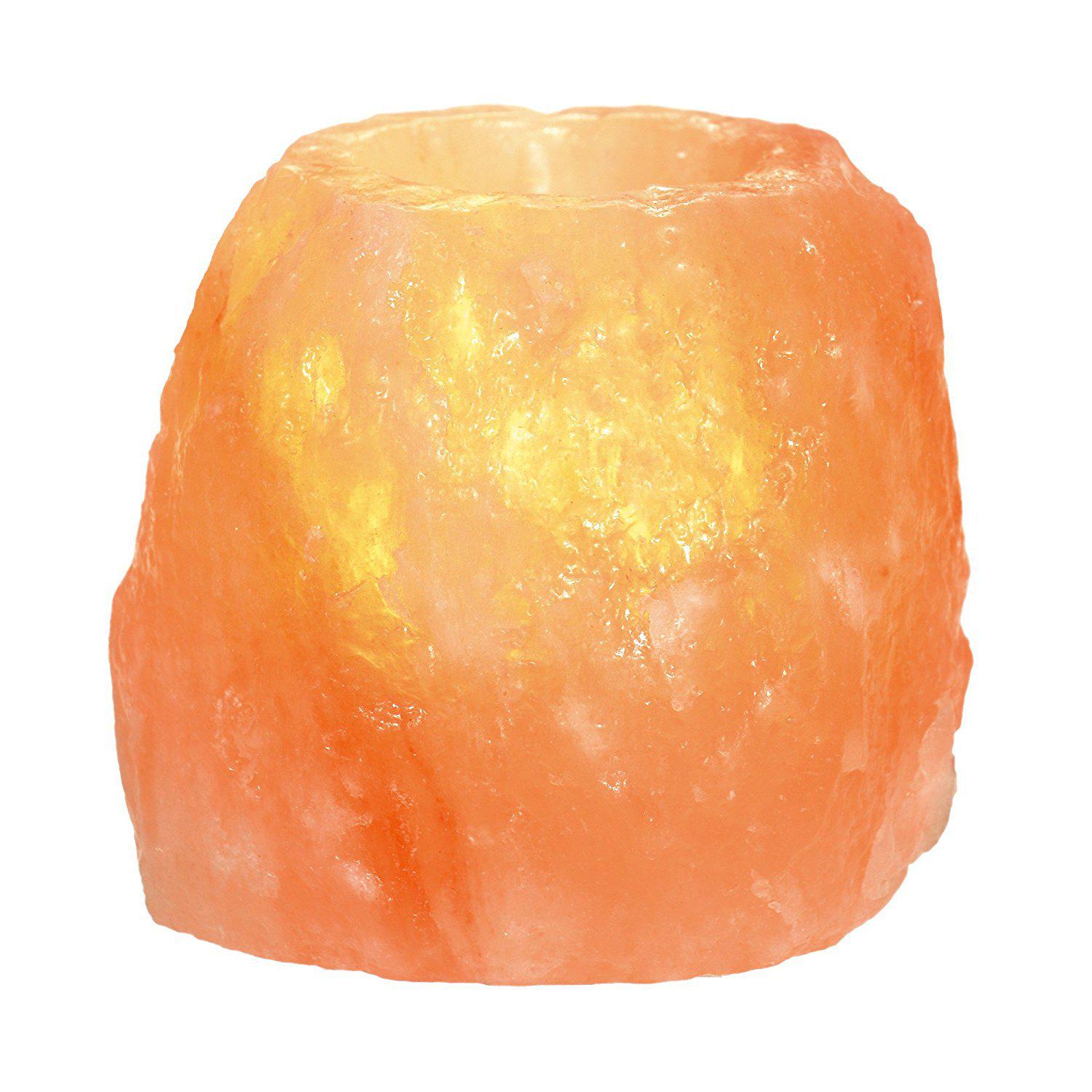 Himalayan Crystal Salt Lamp Candle Holder with Aroma, Natural Shape Ornament Night Light Gift.