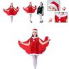 Adorable Toddler Girls Christmas Velvet Outfit With Cloak Cape Santa Claus Elf