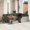 Garden Sofa Set 12 Pcs Grey Poly Rattan