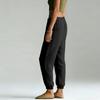 Women's Cotton Linen Pants Casual Elastic Waist Color Jogger Pants Comfy Beach Vacation Trousers With Pockets