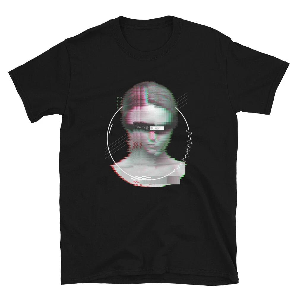Visual Glitch Modern Art Photography T-Shirt 4XL