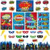 Outus 33 Pcs Hero Theme Classroom Decorations Bulletin Board Set Hero Posters and Banners Hero Sayings Cityscape Cutouts for Classroom Pre School