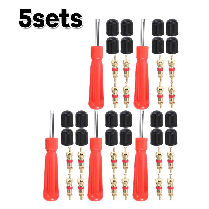 Tire Valve Core Removal Tool Set Bicycle Screwdriver Wrench Manual Tire Repair Tools Suitable for Cars Bicycles and Motorcycles