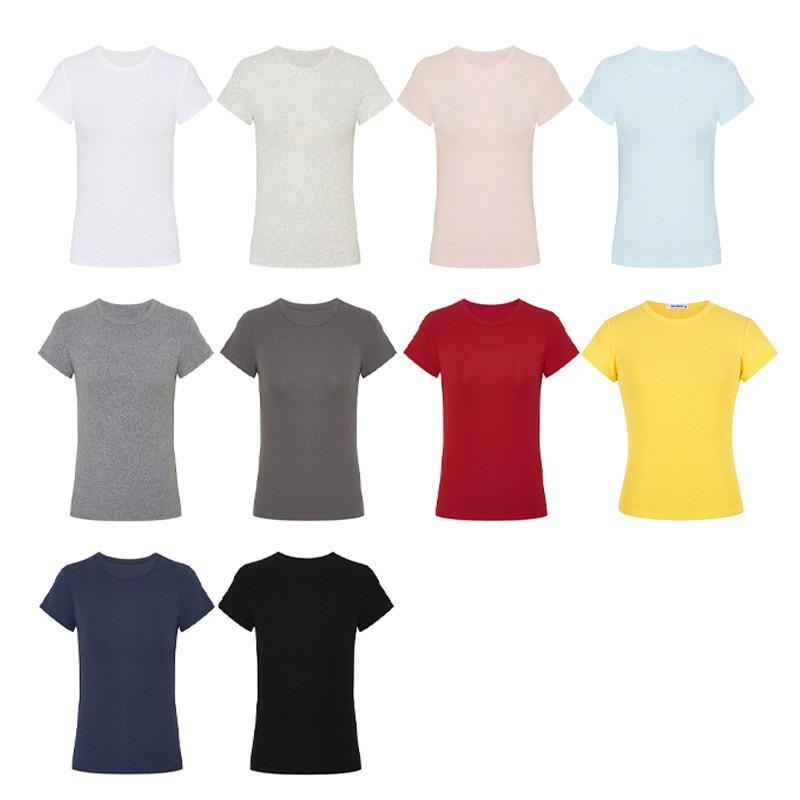 White Gym Clothes Women's Summer Thin Slim-fit Short-sleeved Pilates Training Clothes T-shirt Running Yoga Sports Top