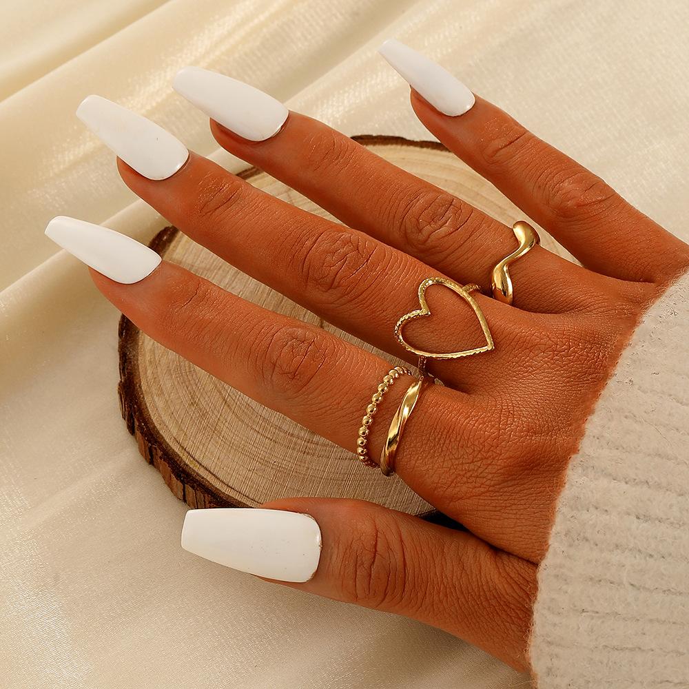 Vintage Star Moon Metal Hollow Ring Set 10Pcs for Women Female INS Fashion Punk Street Party Adjustable Zircon Accessories Gift