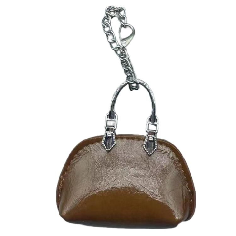 Small Keychain Bags Pendant Fashion PU Leather Keyring Decors for Women Bag Charm for Travel Sports and Daily Use