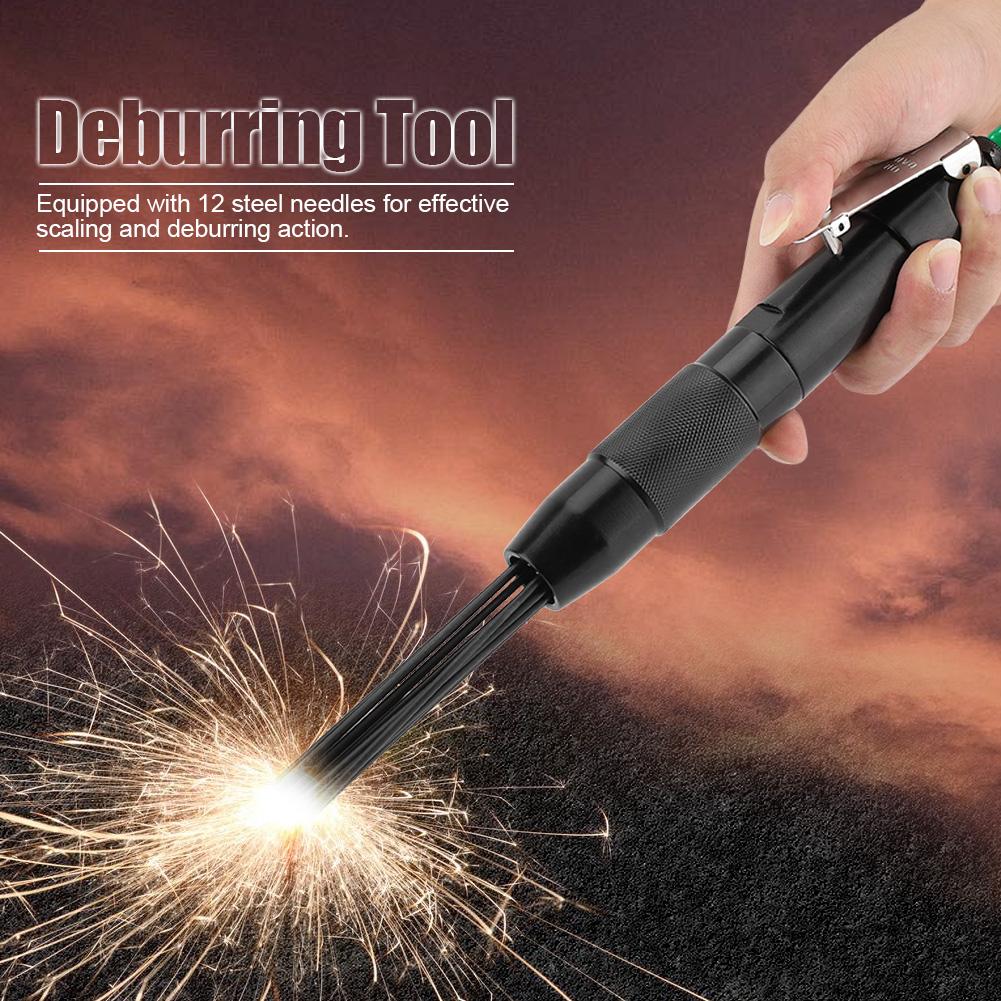 Pneumatic Rust Deburring Tool 12 Needle Air Slag Removing Tool Corrosion Removing Tool 4400 BPM 90PSI
