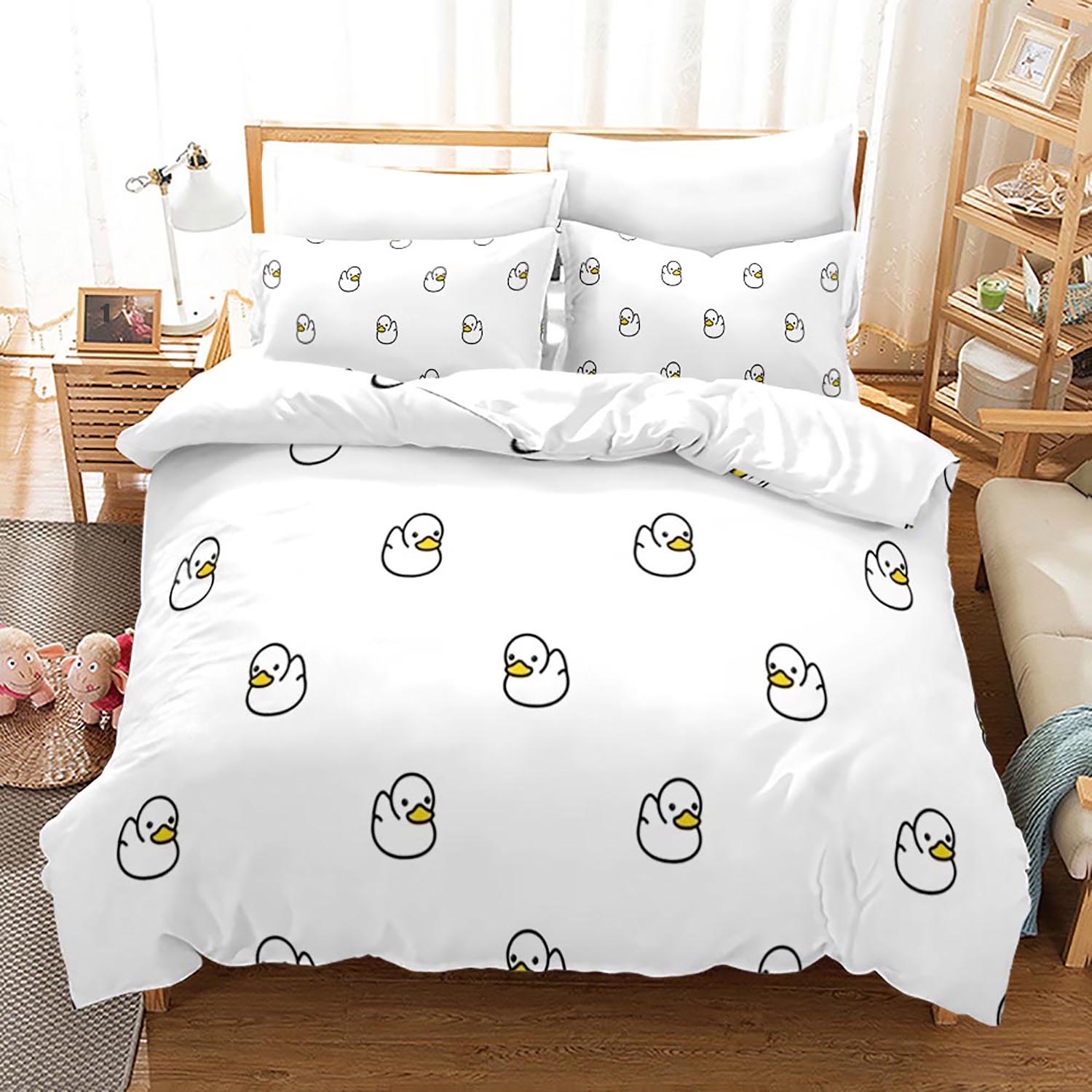 

Комплект постельного белья Yellow duck Single Twin Full Queen King Size Комплект постельного белья Little duck Aldult Kid Bedroom Duvetcover Sets 3D Print 020 AU Single(140x210cm)