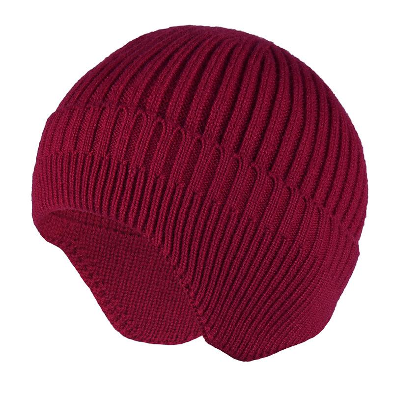 Solide Strickmütze Wintermütze aus Kaninchenfellimitat für Herren Warme Ohrenschützer Herbstmütze Herren Wintermütze