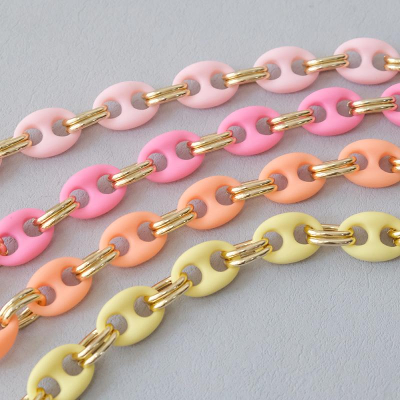 New Fashion Woman Bag Accessory Detachable Candy Matte Acrylic Chain Cute Acrylic Luxury Strap Women Bag Shoulder Handle Chain