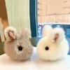 Cute Portable Plush Rabbit Keychain Mini Bunny Fur Hairball Pendant Bag Hanging Ornaments Car Key Hold Gift