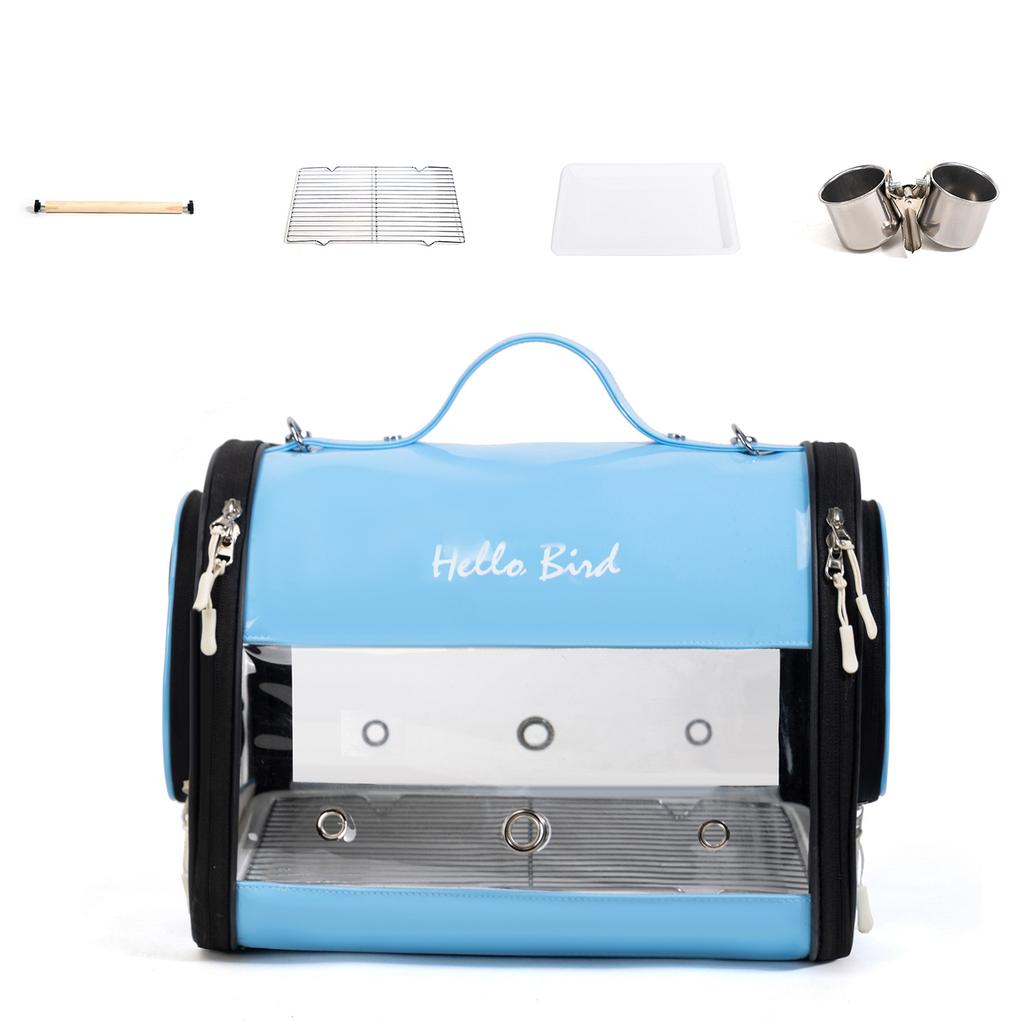 Transparent Bird Carrier Bag for Sun Conure Cockatiel Parakeet Portable Crossbody Shoulder Handbag for Small Pets
