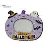 Waterproof Photo Frame Halloween Wooden Frame, Pumpkin Ghost Cat Cutout Picture Holiday Portrait Holder, Double-sided Tabletop Decor for Home