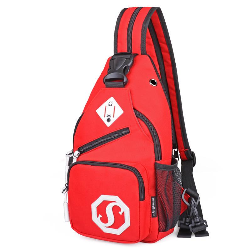 Módní Odolná Oxford Látka USB Nabíjení Lehká Kabelka Crossbody Batoh