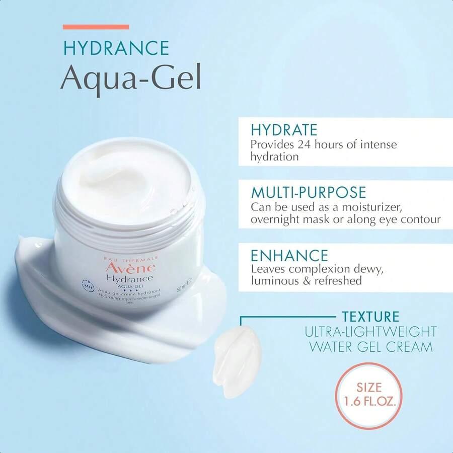 Avene Hydrance Hydrating Aqua Cream-In-Gel 50ml , 24 Hour Hydration, Antioxidant Protection