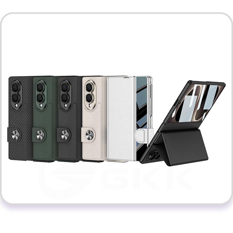 Plain Leather Fold Holder Case for Samsung Galaxy Z Fold 8 Ultra Outer Screen Glass Protective Cover for Galaxy Z Fold7 Case