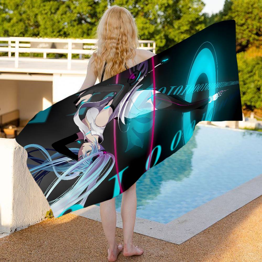 H-HatsuneS M-Miku Big Microfiber Beach Towels Quick Dry Towel Sand Beach Towels Pool Towel for Travel Swim Pool Yoga