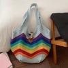 Large Capacity Crochet Shoulder Bag Breathable Seaside Vacation Handbag Knitted Tote Bag  Daily