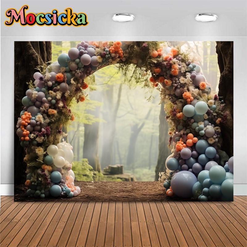 Baby Birthday Background Photography Nature Forest Easter Decoration Balloon Spring Wedding Backdrop Shooting Props Photo Studio