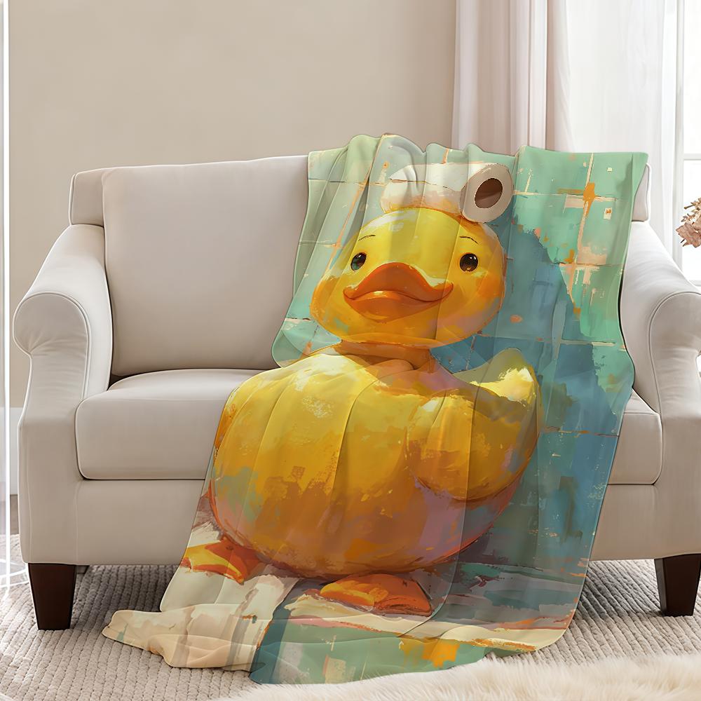 Duckling With Toilet Paper Hat Blanket Throw Super Cosy Plush Living Room Sofa Couch Childish Birthday Gifts