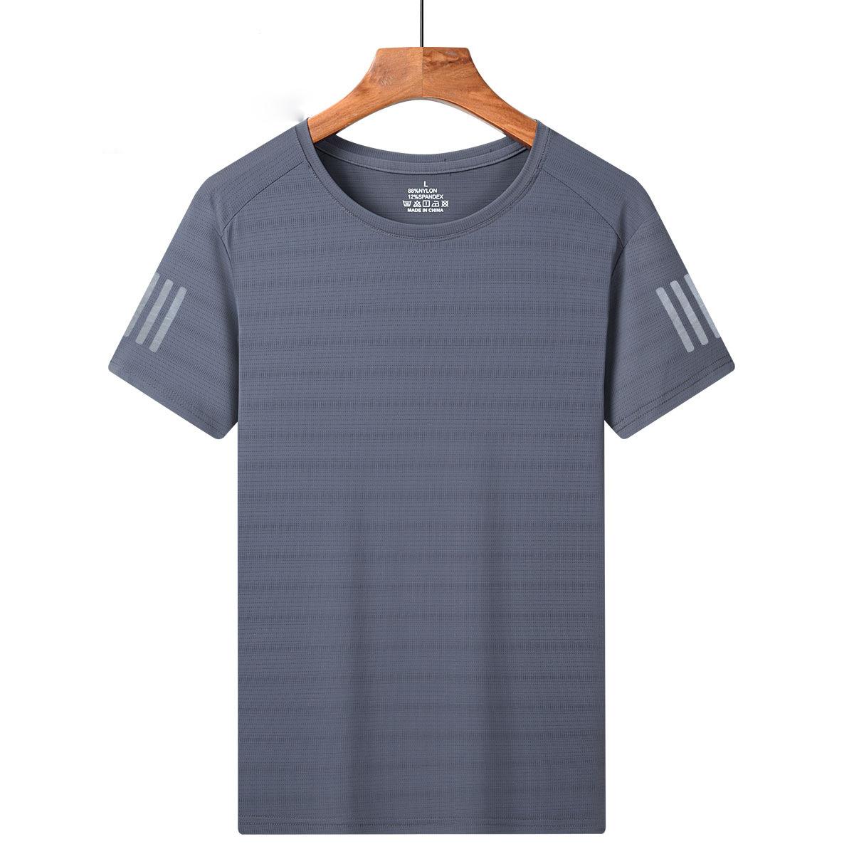 

Быстросохнущая одежда большого размера, мужская футболка из ледяного шелка с короткими рукавами, мужская летняя тонкая мужская футболка, летний спортивный топ для бега 8XL