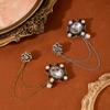 Vintage British Style Pearl Brooch, Fashionable Men'S Suit Accessories, Gemstone Chain, Diamond-Set Fireworks Brooch.