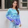 Women's Printed Lightweight Brushed-Cotton Round Neck Top