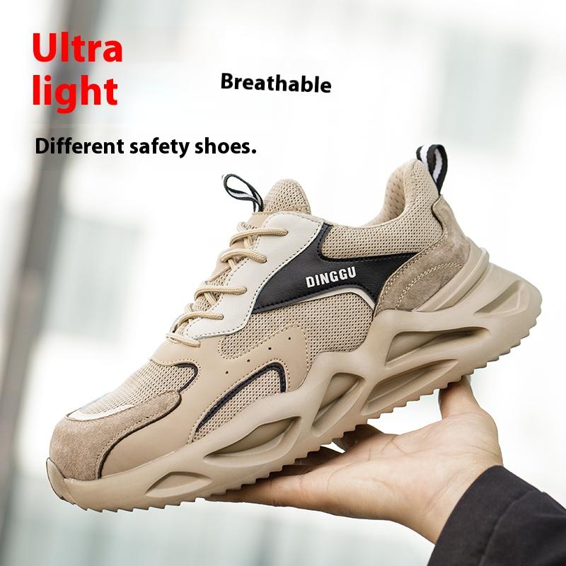 Leichte Arbeitssicherheitsschuhe für Herren und Damen, Schuhe mit Stahlkappe, unzerstörbare, pannensichere Sicherheitsstiefel, schützende Arbeits-Sneaker