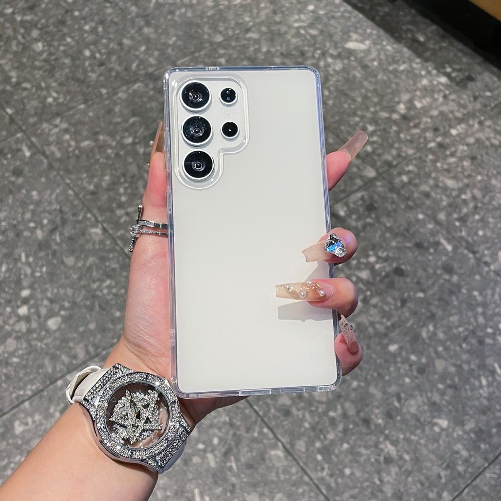 Suitable for Samsung S25ultra Matte Mobile Phone Case S25imd Laser Color Silver Magnetic Case S25edge