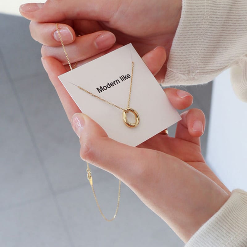 modernlike 14k gold-filled silver clay layered necklace