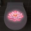 Rosa Leuchtende Lotus Toilettenaufkleber, Chinesische Zen-Stil Badezimmer Dekorationsaufkleber