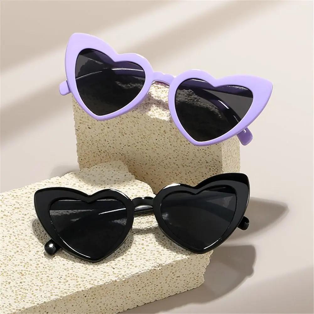 Heart Shaped Sunglasses Vintage Trendy Street Shooting Shades Uv Protection Irregular Fashion Pink Heart Sun Glasses For Women