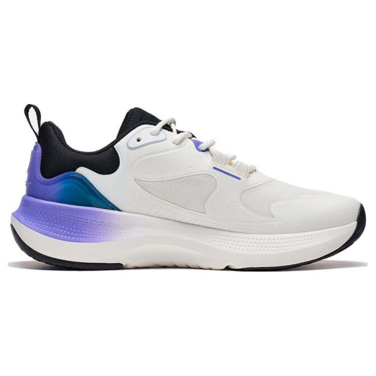 Li Ning Soft Go Darbe Emici Kaymaz Düşük Bilekli Günlük Ayakkabılar Erkek Ayakkabıları Beyaz Mavi Mor AGLT125-1