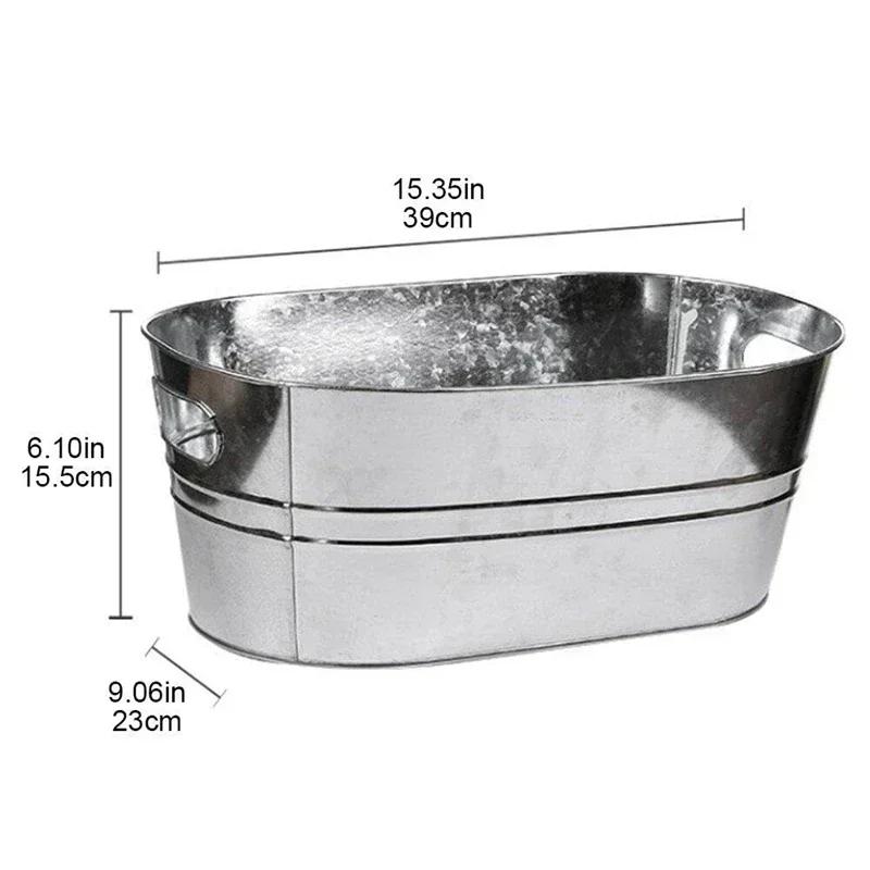 Hot Stainless Steel Ice Galvanized Cube Storage Bucket Beer Wine Bucket Bar Ice Bucket Container Champagne Can Champagne Chiller