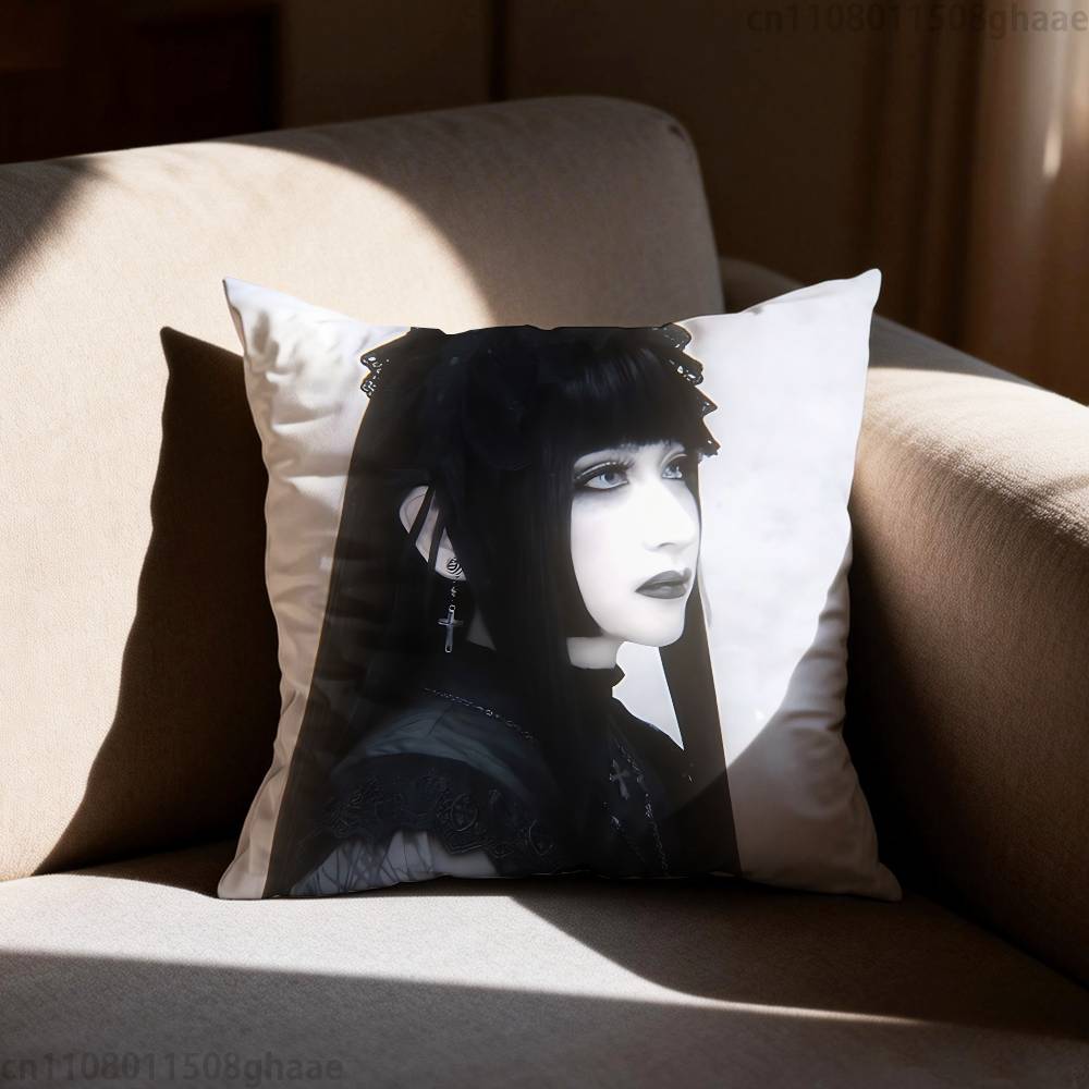 Malice Mizer Visual Kei Rock Pillow Case Antidustmite Pillowcase Invisible zipper silky short plush Sofa cushion cover