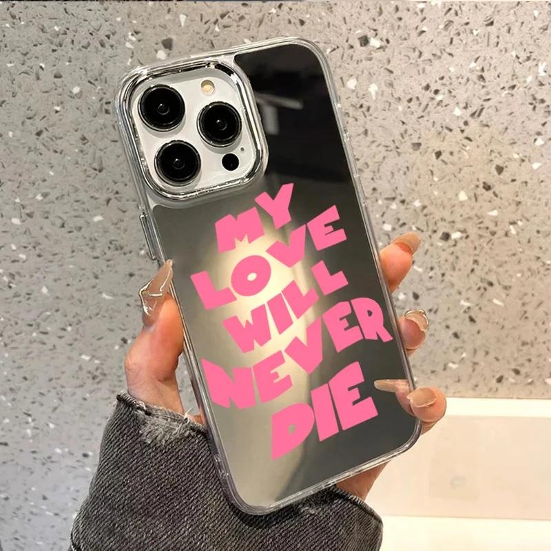 Trendy Quotes & Colorful Letter Makeup Mirror Phone Case For iPhone 17 AIR 16 15 14 13 12 11 PRO MAX PLUS Y2K Shockproof Cover